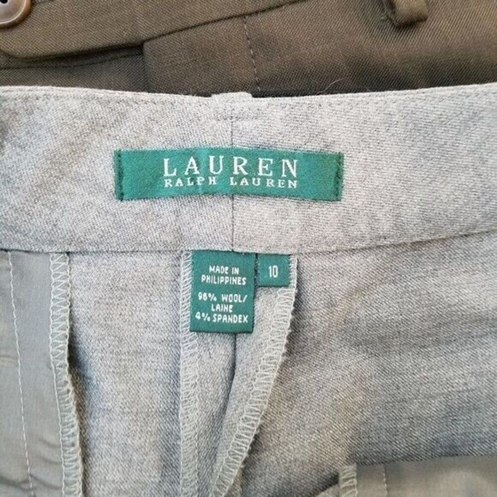 Ralph Lauren Womens Size 10 Gray Solid Dress Pants - Picture 2 of 9